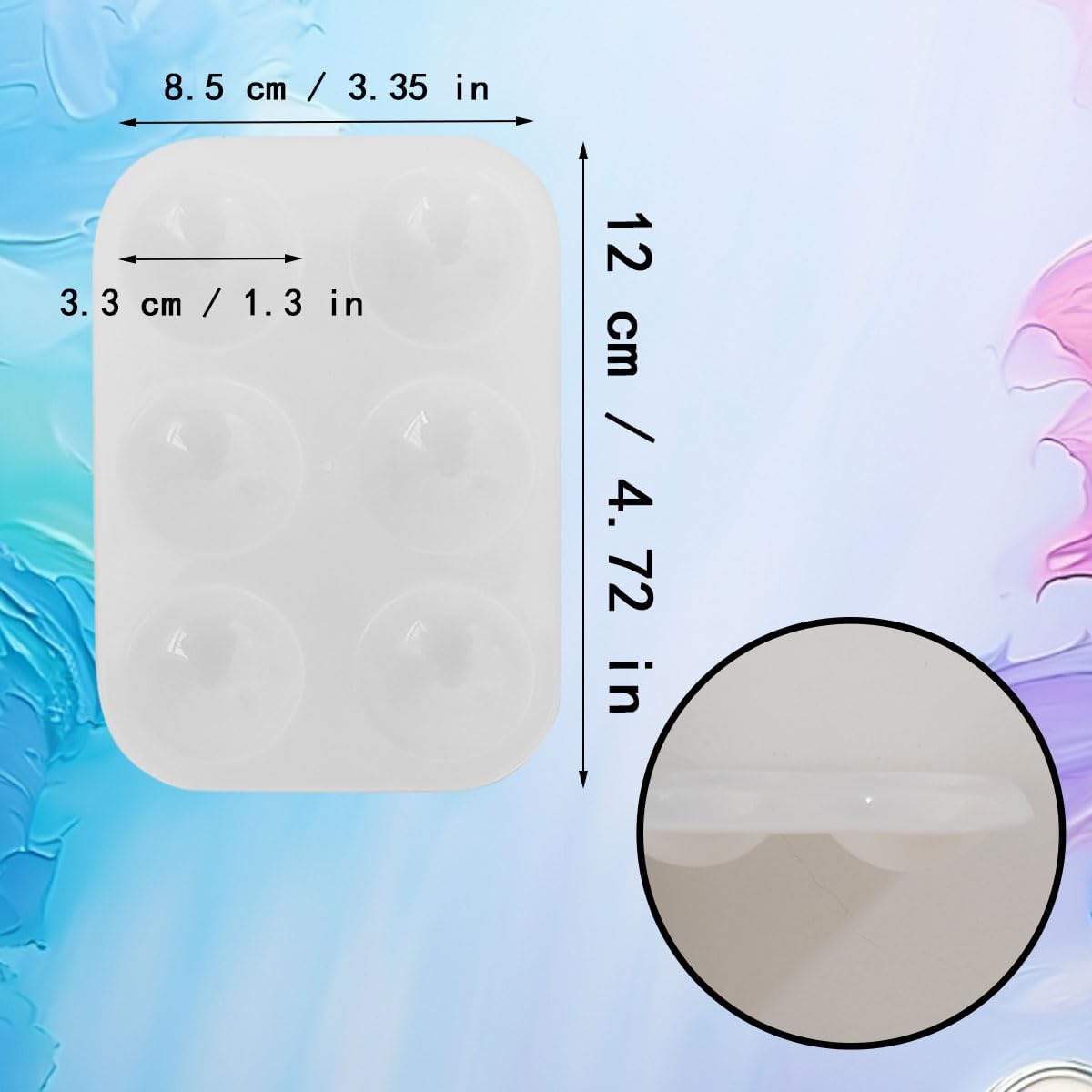 30-Count 6-Well Rectangular Artist Trays, White Polypropylene Mixing Dishes for Watercolor, Acrylic & Gouache, Compact Paint Wells for Classroom, Studio & Party Activities