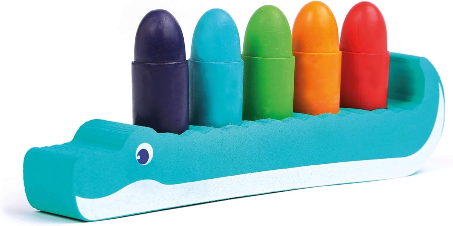 6 crayons de bain et éponge Janod éveil et jeux