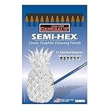 General's Semi-Hex Graphite Pencils, Assorted Degrees Set of 12 Pencils (#497-12A)
