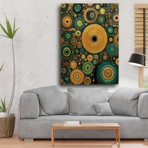 Toile mosaïque circulaire abstraite 60x90cm géométrique sans cadre - 2