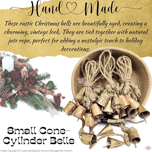 Sparkle Dreams CONE,CYLINDER-BELLS20 Shabby Chic 20 Pieces Country Rustic Handmade Christmas Jingle Bells thumb #4