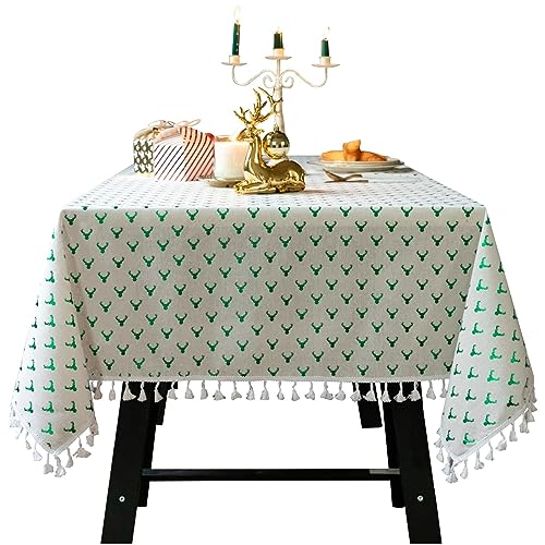 Nappe Carrée KnSam Résistante Noël Renne Finies les Taches de Fêtes
