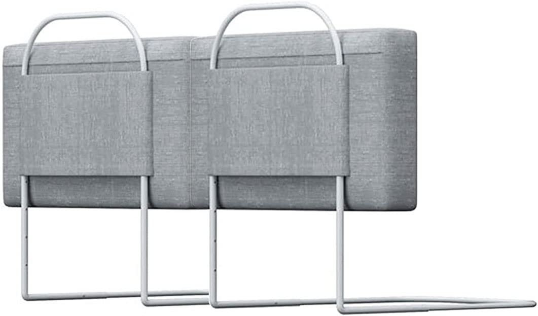 Paracolpi per letto in schiuma, per bambini e letti singoli/matrimoniali, altezza regolabile, cotone perlato + supporto in metallo, grigio, 120 cm