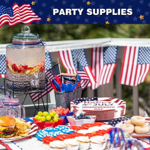 Ephyo 50Pcs 4Th Of July Paper Plates Oval 12X10In Patriotic American Flag Party Supplies Decorations Independence Day Heavy Duty Dinner Dessert Disposable Party Plates #TOP4