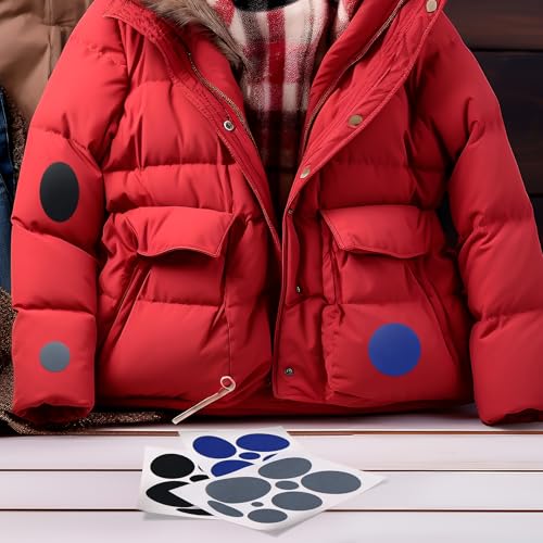 SmallCat 24 peças de remendos de reparo de jaqueta azul, preto, cinza, adesivos de nylon, adesivos d