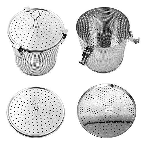 Commercial Grade D 3.9" X H 5.3" Genuine Stainless Steel 18/8 Perforated Strainer - One Touch Lock System - Restaurant & Home Use #TOP2