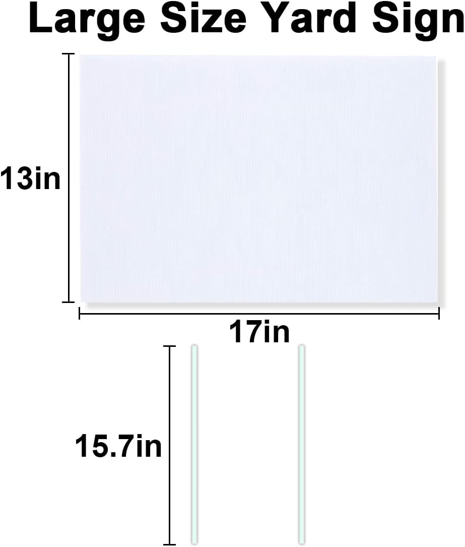 7PCS Blank Yard Signs 13" x17" - Lawn Sign with Smart Stake - Water Resistant DIY Poster Board Signs for Rent, Garage Sales, Open Houses, and Custom Birthday[13in x 17in]