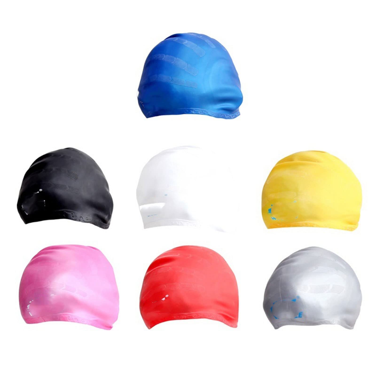 Gorro de natación para adultos, de silicona, para hombres y mujeres, de pelo largo, impermeable, para deportes de oído, de silicona, de alta elasticidad, para bucear (3)