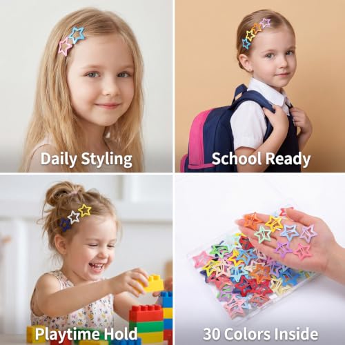 Star Pinzas para Cabello 120 Piezas Multicolor con Caja miniatura 5