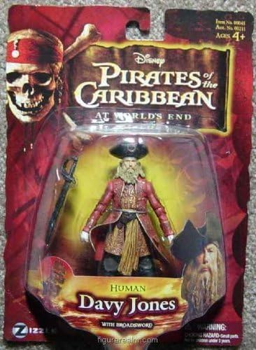 Zizzle Davy Jones with Broadsword Action Figure, Medium, Multicolor, Pirate, Unisex, Child, Kid, Indoor, No Batteries Required