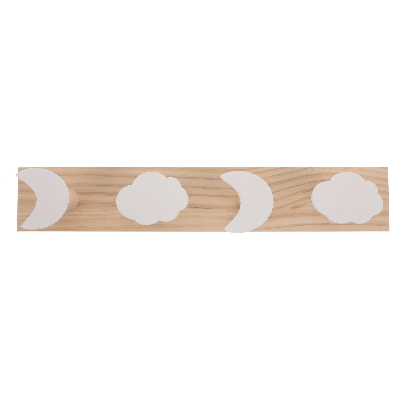 Perchero de Pared Creativo Diseño Nórdico de Luna y Nube, Ganchos de Madera Seguros para Habitación Infantil, Dormitorio y Cocina, Colgadores Decorativos Funcionales