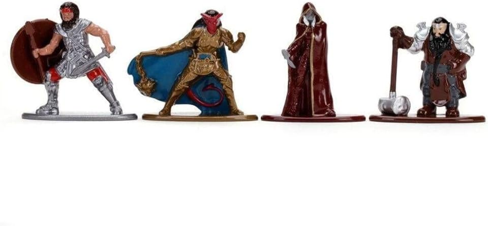Jada Toys Dungeons & Dragons 1.65" Die-cast Metal Collectible Figures Deluxe 5-Pack Wave 1, Toys for Kids and Adults, 4 cm, Red