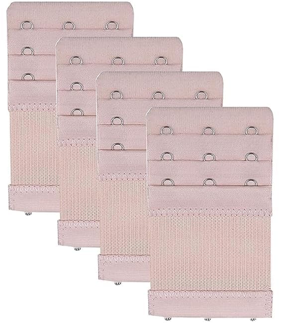 Bra Extender 3 Hooks 3 Rows Elastic Bra Band Hook Strap Extensions for Women Pack of 4-image-37