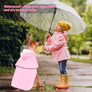   Reflective-Dog-Raincoat-Waterproof-Dog-Rain-Jacket-Hooded-Poncho-Lightweight-Dog-Rain-Coat-with-Transparent-Cap-Brim-Medium-Pink