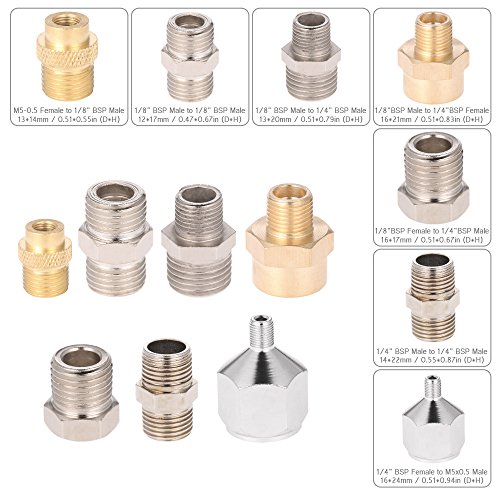 KKmoon Professional 7pcs Airbrush Adaptor Kit Fitting Connector Set for Compressor & Airbrush Hose - Thumbnail 2
