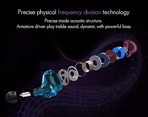 Miniatura 3 de KZ ZST - Auriculares intrauditivos híbridos IEMs 1BA+1DD con cancelación de ruido, cable de audio desmontable de 2 pines, auriculares estéreo de