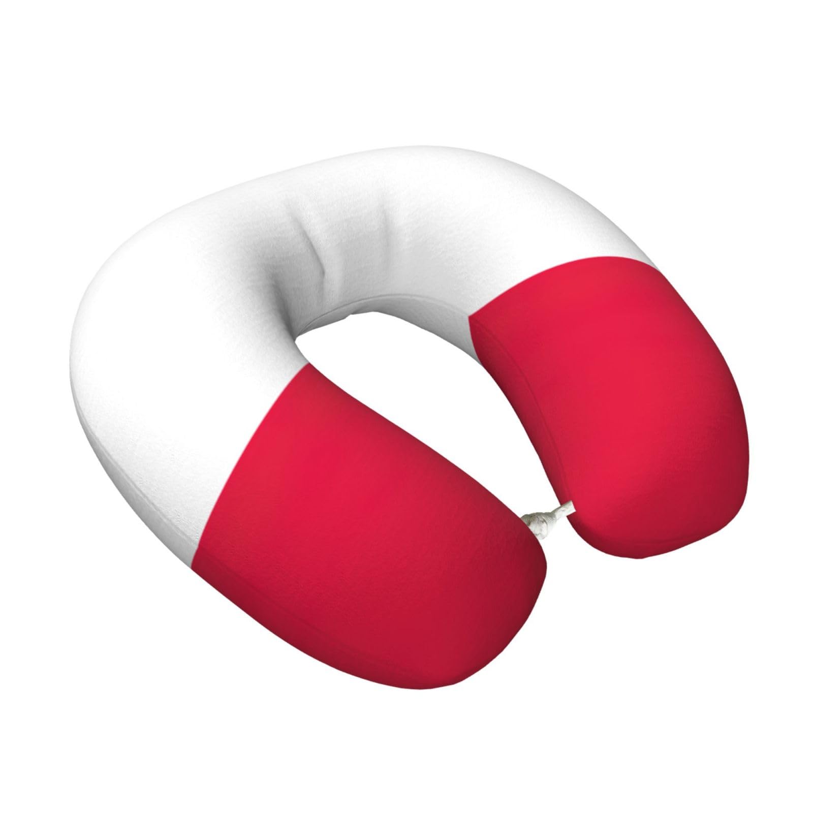 Yyoretp Polish flag Print Travel Pillow Pure Memory Foam Neck Pillows Portable Headrest for Airplane