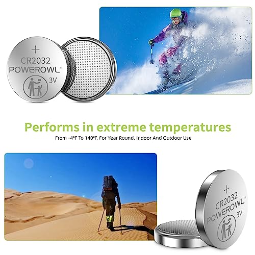 image for POWEROWL High Capacity CR2032 Battery (20-Pack) 3v Lithium Batteries, 