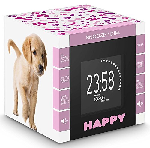 BigBen RR70PDOGS2 - Reloj despertador con proyector, diseño perritos