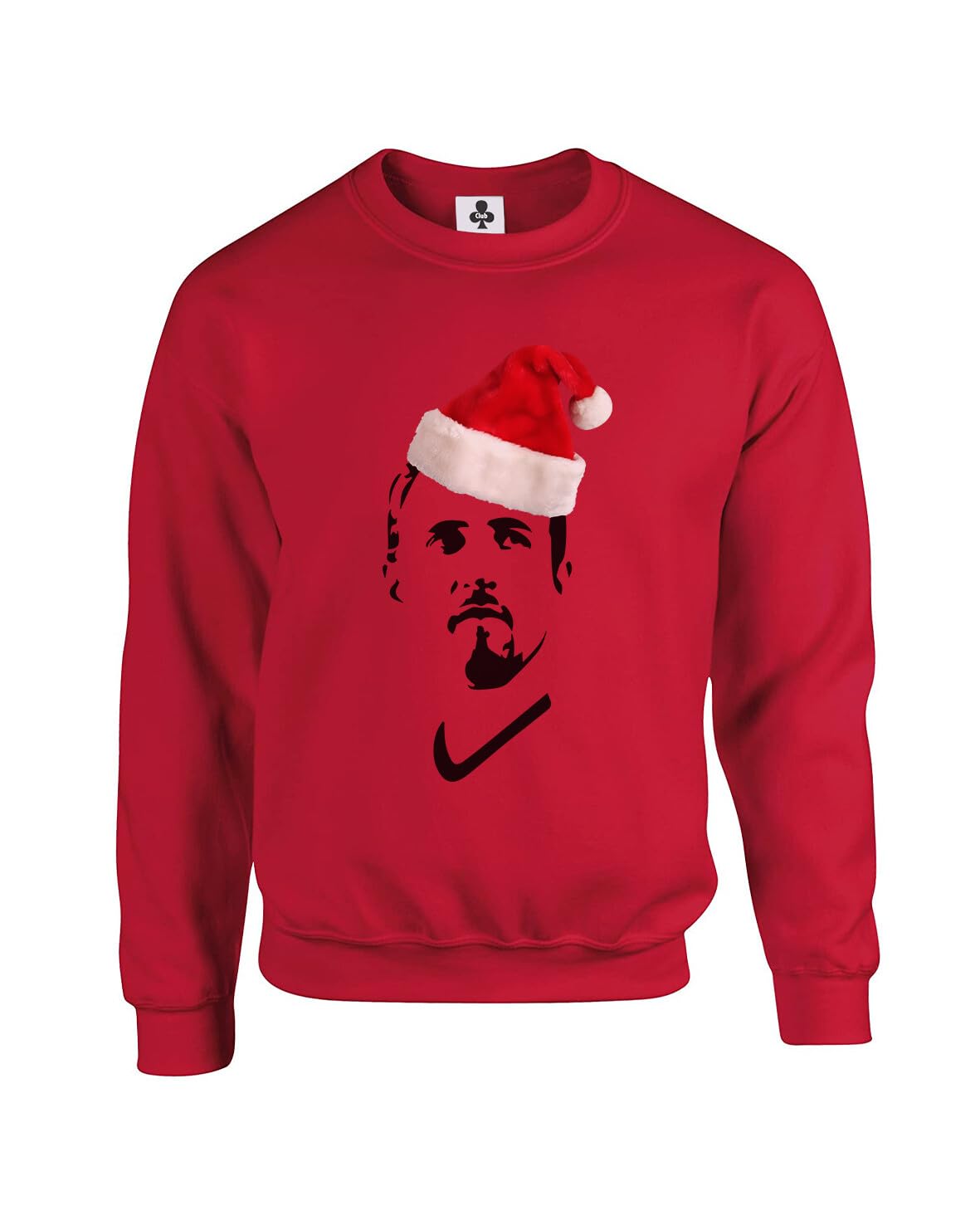 Taylor Brown Harry Kane face in santa hat, xmas christmas festive footy football Unisex Funny Adults Sweatshirt Jumper Red