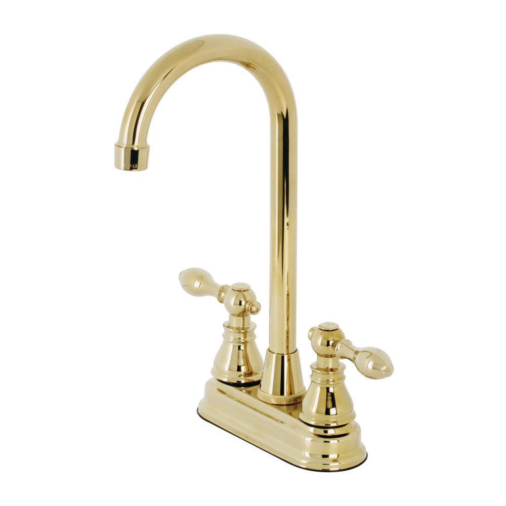 Robinet col de cygne laiton poli mélangeur évier de bar double commande KB492ACL