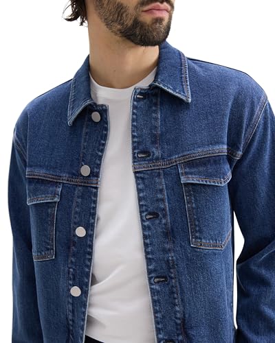Theory Men's City Trucker Jacket in Denim Beryl3
