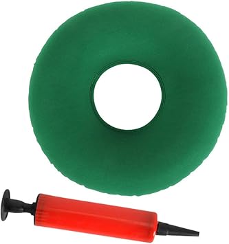 Cojín de asiento de hemorroides, cojín de asiento inflable, ortopédico, con forma de donuts, ortopédico, con bomba para horroides, ciático, embarazo, dolor de coxis, color verde : Amazon.es: Hogar y cocina