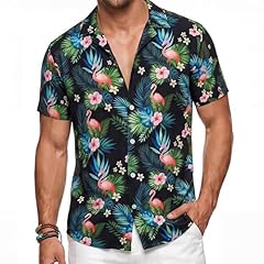 Palm Leaf Flamingos Green