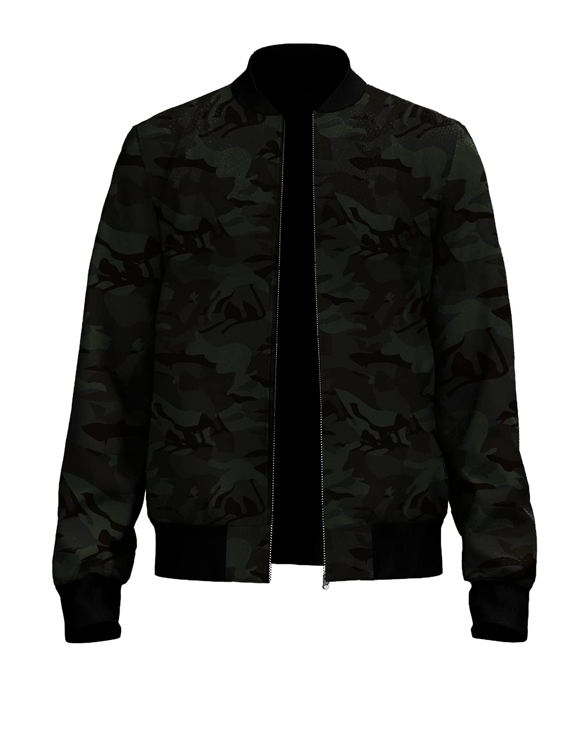 VeirdoGeometric Print Zip Up Cotton Shacket/Jacket for Men (VSK01BKPT002)