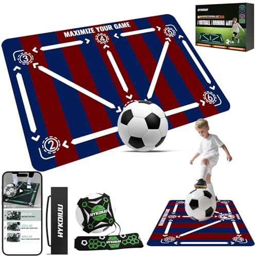 Tapis Foot Entrainement Avec Kick EntraîNeur 90x60cm Tapis Entrainement Football Accessoire – Pas De Football & ContrôLe Du Ballon, Dribble Football –...