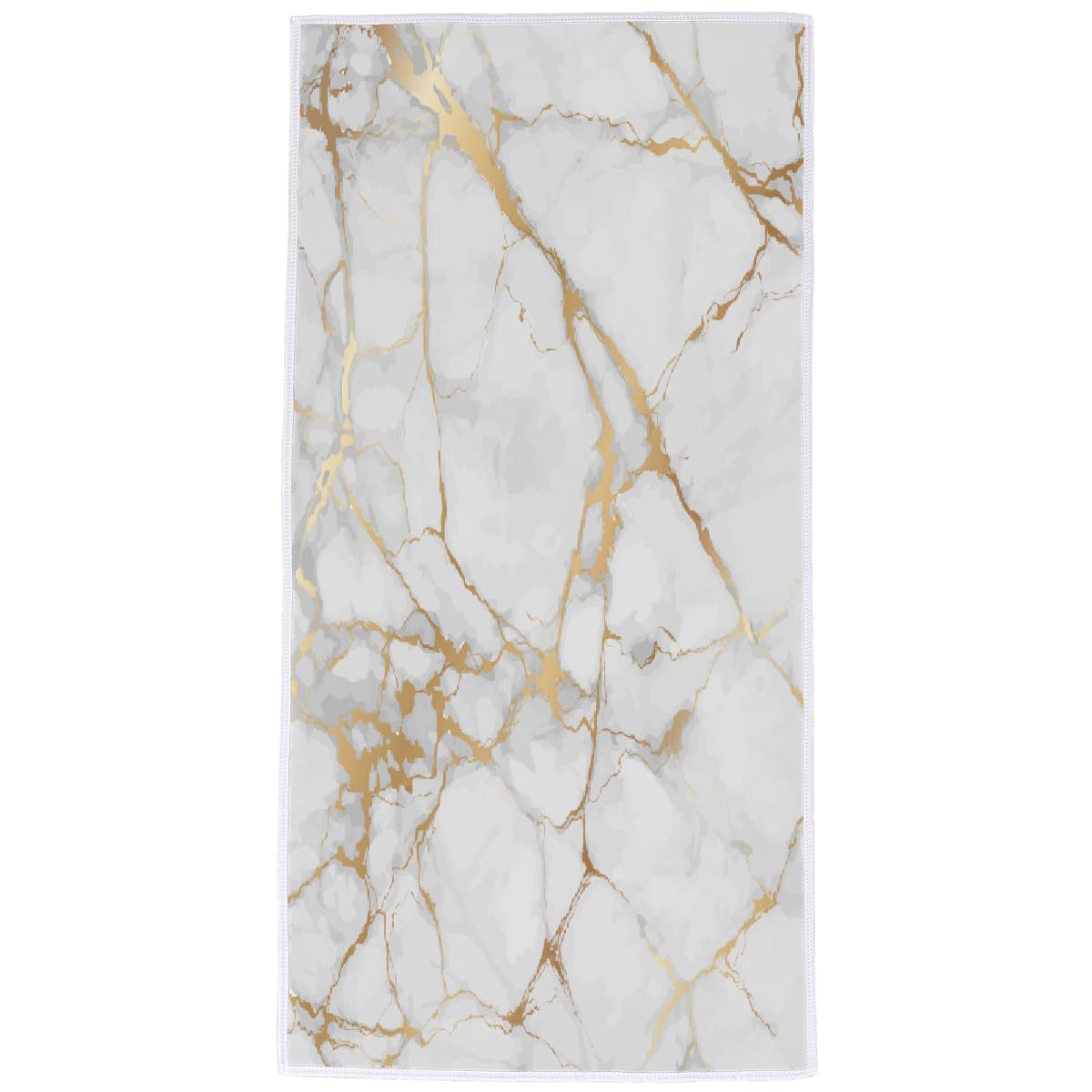 White Marble Gold Glitter Hand Towels Super Absorbent Highly Bath Beach Face Towels for Bathroom Kitchen Hotel Gym Home Travel Fitness Spa Pool, 76 x 38 cm