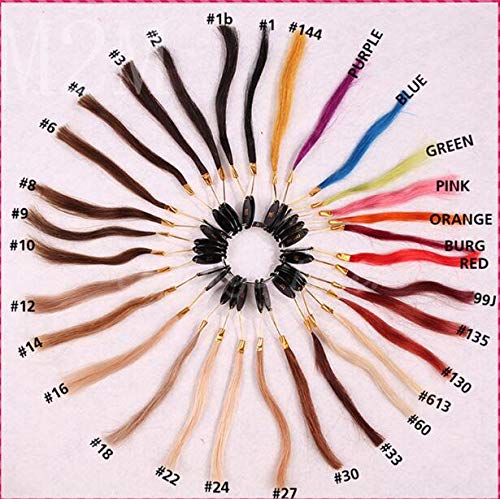 Micro Loop Hair Extensions Brazilian Remy Human Hair Kinky Straight 100g Per Pack Human Hair Coarse Straight Micro Rings Hair (14inch, Natural Color)
