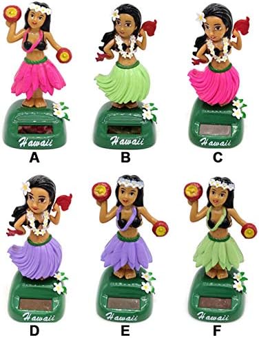 Dashboard Hula Girl Bobble Head Solar Powered Hawaiian Hula Shaking Head Dancing Toy Figure Doll for car Interior Decorations Ornament Style