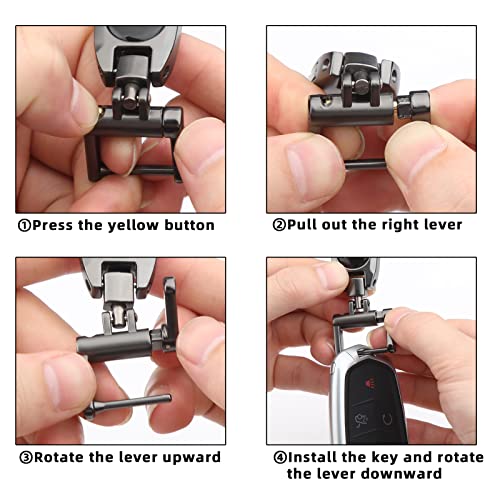 Image of Metal Car Fob Keychain,Heavy Duty Key Chain with 2 Detachable Key Rings,Key Holder Clip for Keychains Men And Women (Pack of 2(gunmetal+gunmetal))