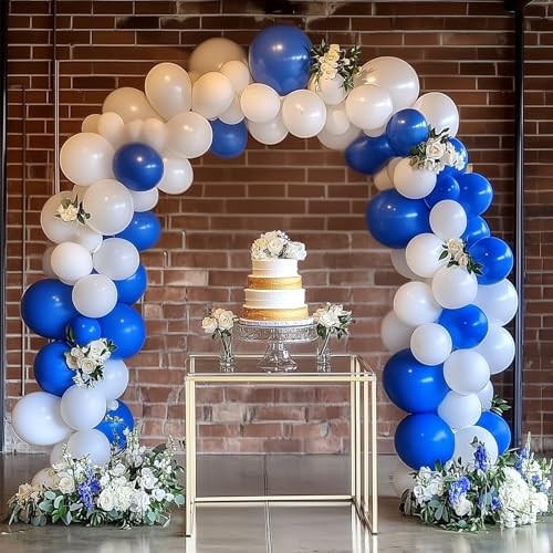 Image of RUBFAC 129pcs Dark Blue Balloons Different Sizes 18 12 10 5 Inch for Garland Arch for Birthday Gender Reveal Baby Shower Graduation Party Decoration
