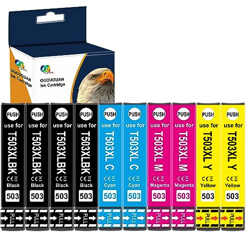 OGOUGUAN - Cartuchos de tinta compatibles con Epson 503 XL 503 para Expression Home XP-5200 XP-5205 Workforce WF-2960DWF WF-2965DWF WF-2960 WF-2965 (10 unidades)