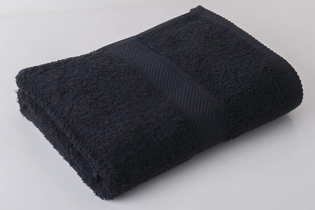 Terri Towelling Black (2 Pack) Luxury 100% Egyptian Cotton Hand Towel, Salon Towel, Hairdressing Towel, Bathroom Towel 50X85cm 500Gsm (Black)