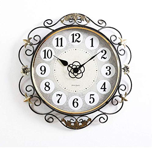 Metall Wanduhr Vintage Retro Wanduhr Silent Non Ticking Nostalgic Schmiedeeisen Ziffer Dekorative Uhr für Wohnzimmer Schlafzimmer Küche Büro