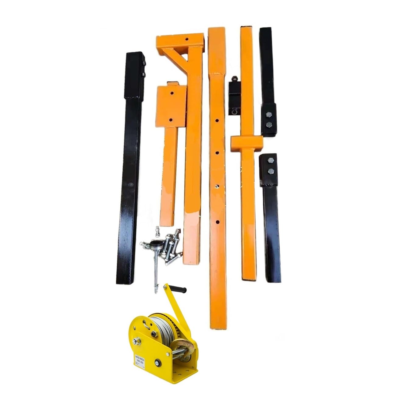 Supporto per condizionatore d'aria con set verricello, supporto di sollevamento resistente per installazione unità esterna, compatibile con strumenti di sollevamento manuale