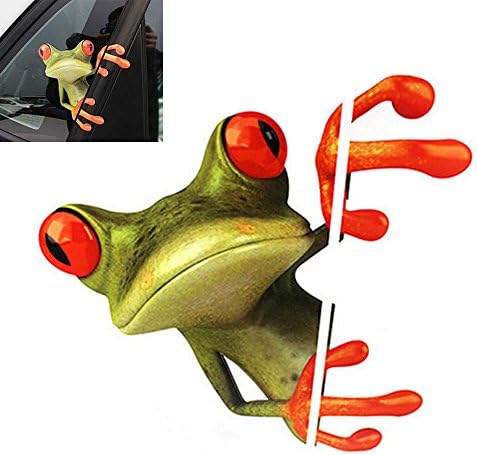 3d Funny Car Stickers Truck Toilet Window Vinyl Decal Green Frog 5.56.3"