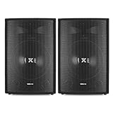 Experience powerful, professional sound with this 15-inch PA speaker pair—the perfect passive setup for DJs, bands, and venues needing reliable audio. Each cabinet delivers up to 800W peak output. Robust two-way bass reflex design ensures deep, tight...