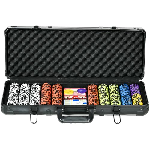 SPORTNOW Set Poker Completo con 500 Fiches, 2 Mazzi di
