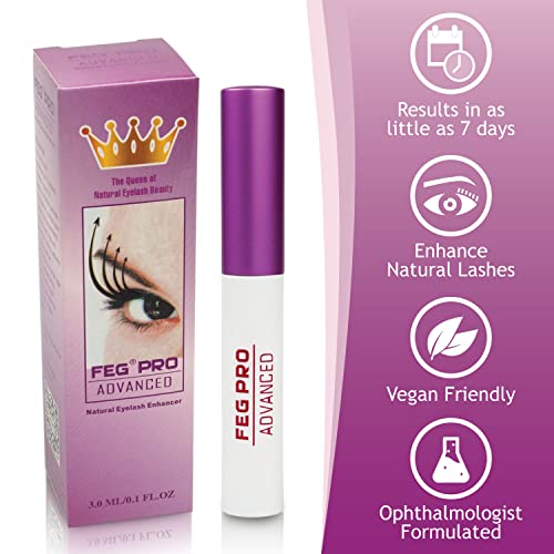 Feg Pro Advanced Specially Formulated Extra Strength Natural Eyelash Enhancer Serum For Growing Naturally Thicker, Fuller, Longer, And Seductive Eyelashes | 3Ml | Stimulates Eyelash Growth #TOP2