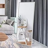 Beauty4U 65'x23.6' Full Body Mirror Oversized Floor Mirror for Home Gym, Standing Full Length Mirror Long Mirror for Bedroom, Stand Up Leaning or Wall Mounted, White