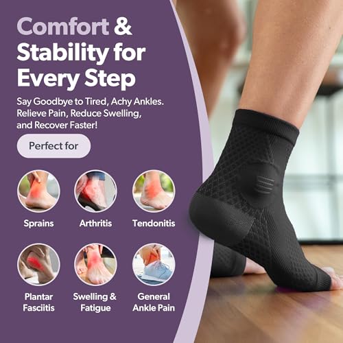 Image of BraceAbility Neuropathy Socks (Pair) - Peripheral Neuritis Compression Diabetic Toeless Foot Sleeves for Nerve Damage Pain in Feet, Ankle Gout, Plantar Fasciitis Relief Brace for Men and Women (Lilac - Standard - 1 Pair, X-Large)