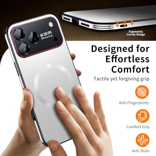 Image of for iPhone 17 Pro Max Case,Slim Design Compatible with MagSafe,Strong Magnetic Shockproof Military-Grade Protection for Screen & Camera Cover Case for 17 Pro Max,White