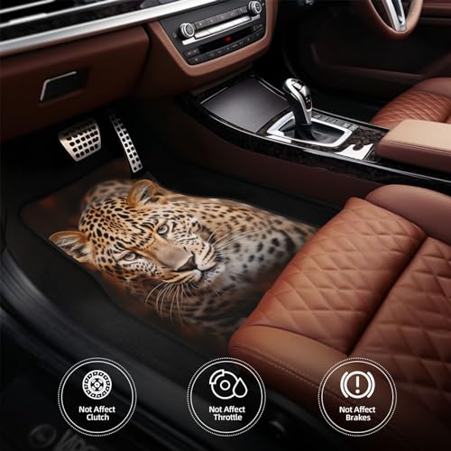 Tapis de sol voiture léopard marron pour passagers et aventures