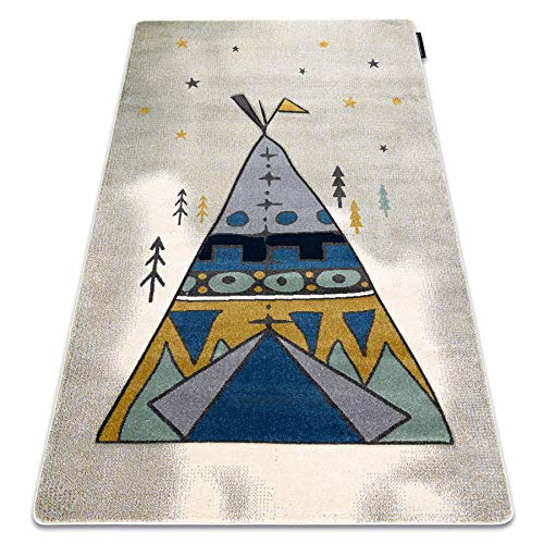 rugsx Teppich Petit Tipi Kinderteppich für Babyzimmer, Spielteppiche, Kinderzimmer, grau 120x170 cm