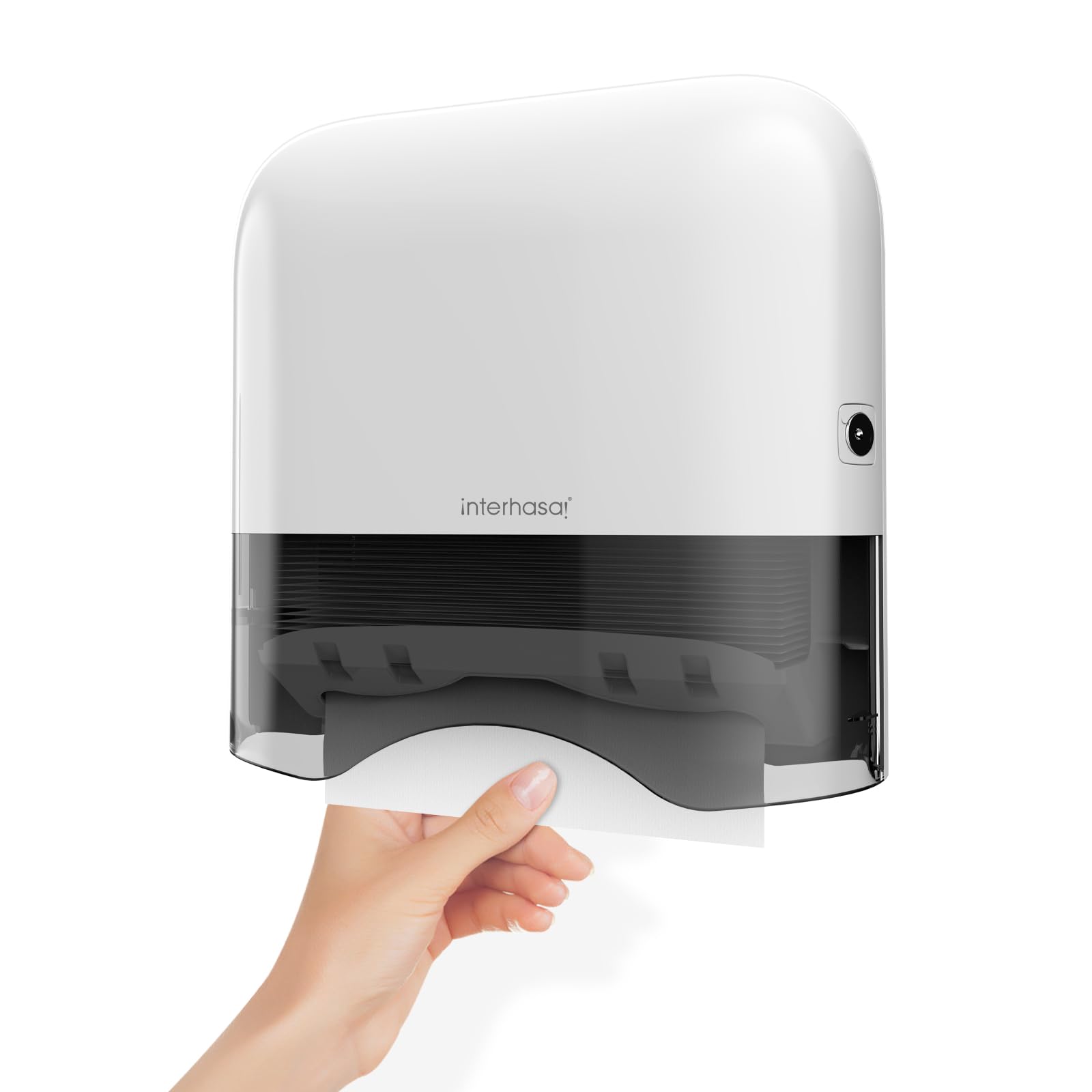 Sponsored Ad - Interhasa Large Multi-fold Wall Mount Tissue Dispenser - Holds 300+ Sheets, for C, Z, and Tri-fold Tissues - Perfect for Bathroom and Kitchen - 30.5L x 30.3W x 9.7H cm - White