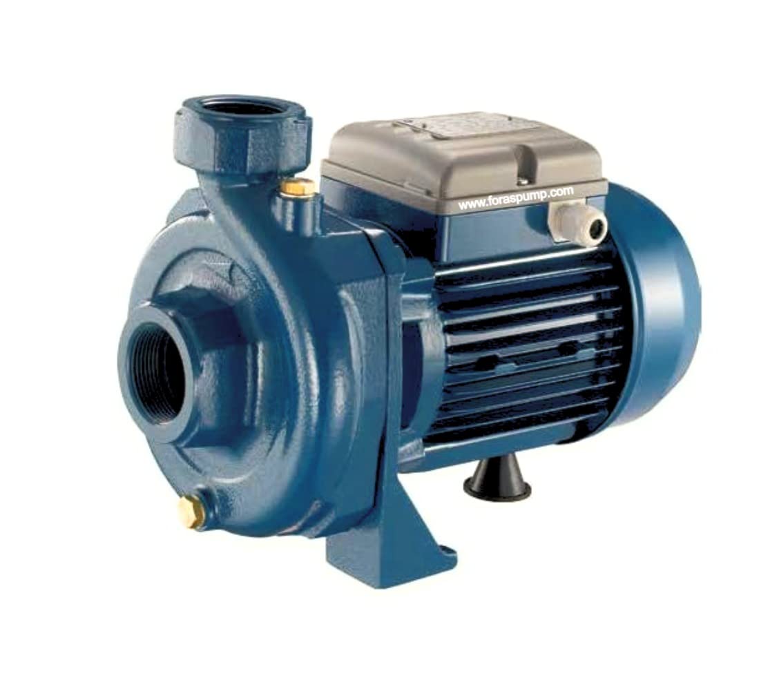 FORAS Bomba centrífuga RA102 de 230 V – 1,14 kW – Bomba de alto rendimiento – 280 l/min, altura de extracción de 20,5 m – Flujo alto de 1,5 pulgadas con impulsor abierto (sólidos de 10 mm) para